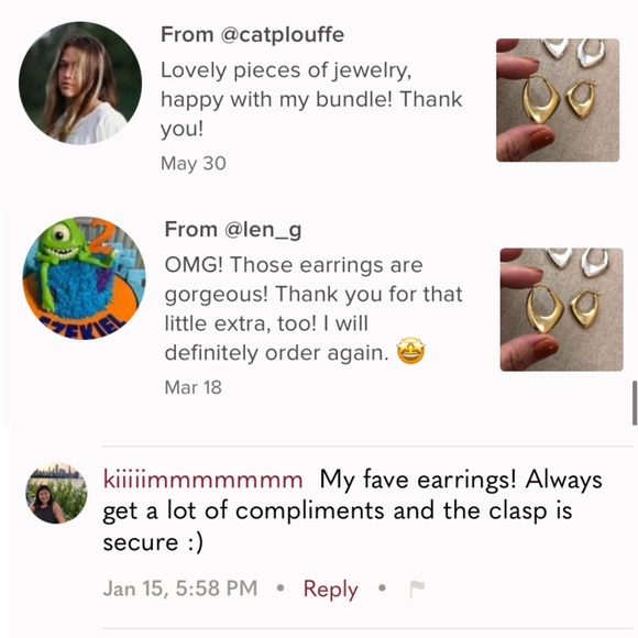 Gold Hoop Earrings minimal gold Sterling silver vermeil - Picture 2 of 8